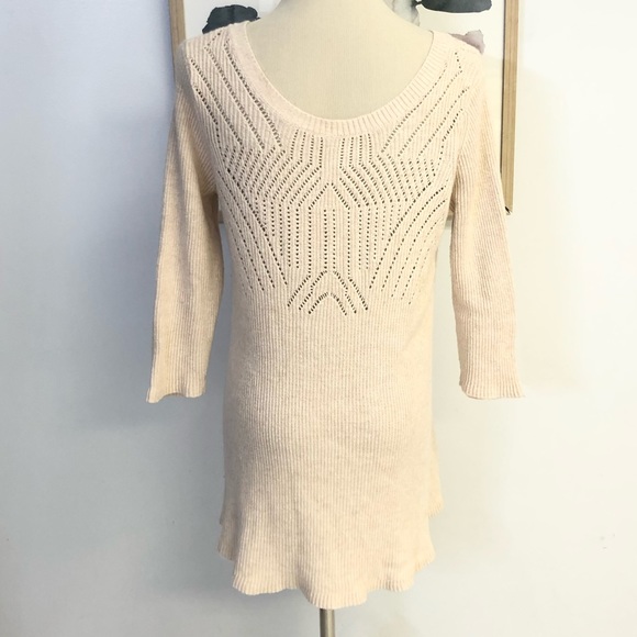 Anthropologie Knitted & Knotted Cream Sweater - Picture 2 of 4